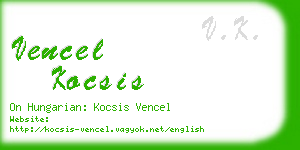 vencel kocsis business card